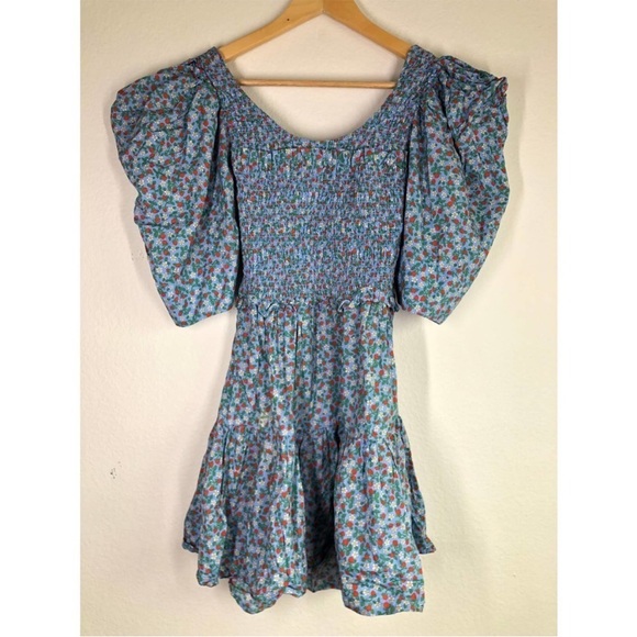 Sea New York Liberty Dress Strawberry Print Smocked Mini Tie Back S - Picture 5 of 10